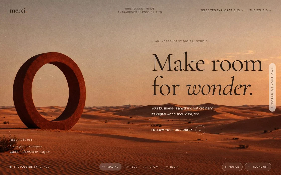 Make room for wonder, illustrative concept presentation